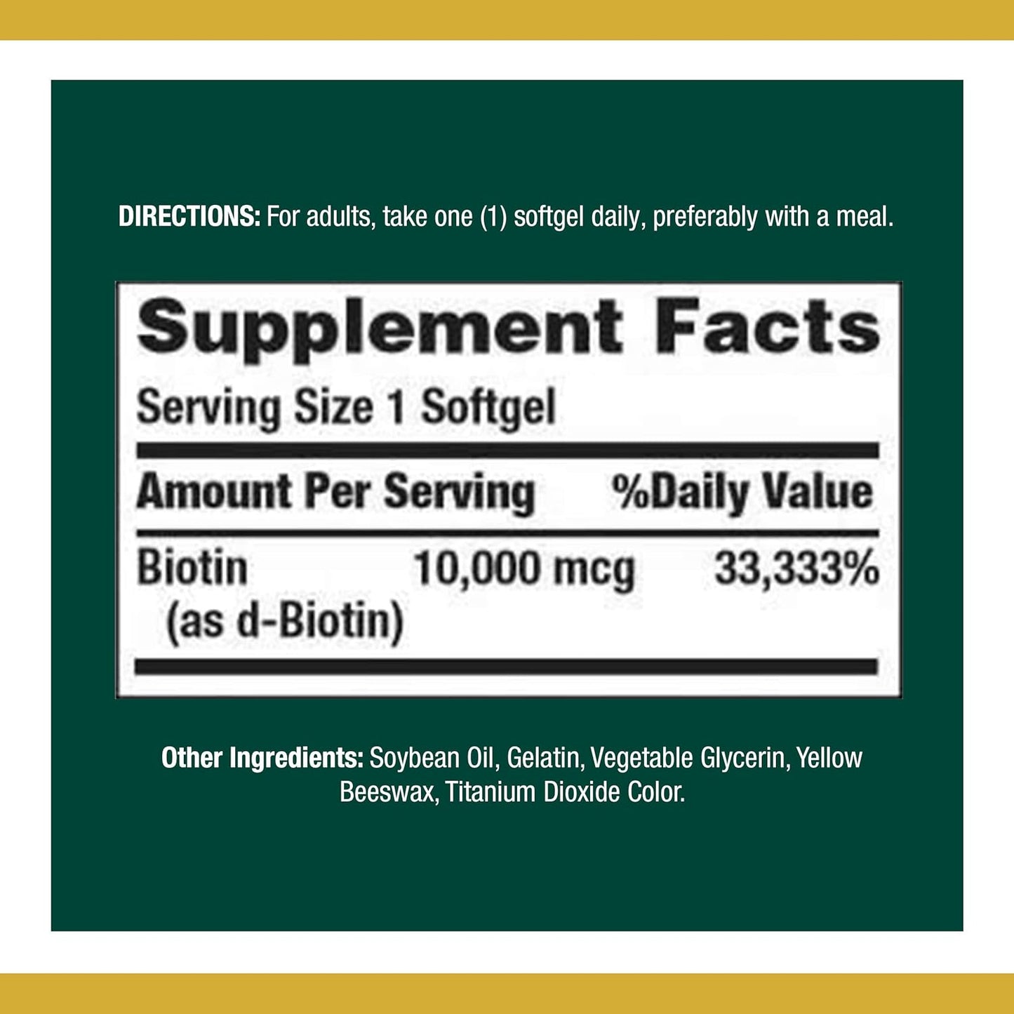 Bulk Pack Nature's Bounty Biotin 10,000 mcg Softgels - 120 Count x 10