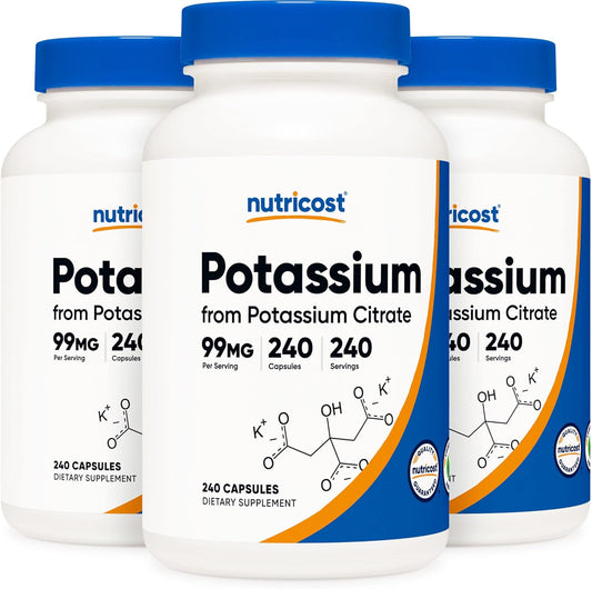Bulk Pack of 1500 Nutricost Potassium Citrate 99mg Capsules