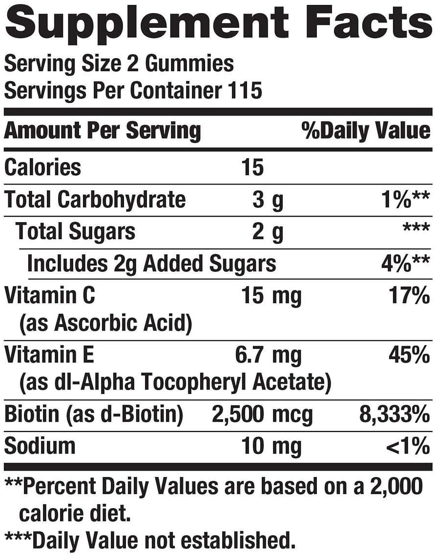 Bulk Pack of 230 Nature's Bounty Hair, Skin and Nails Gummies - 5 Pack