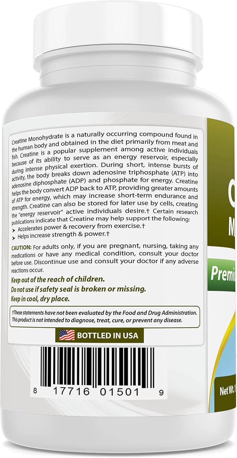 Bulk Pack of 3 Best Naturals Creatine Monohydrate 1 Lb Pure Powder for Muscle Growth and Performance Boost