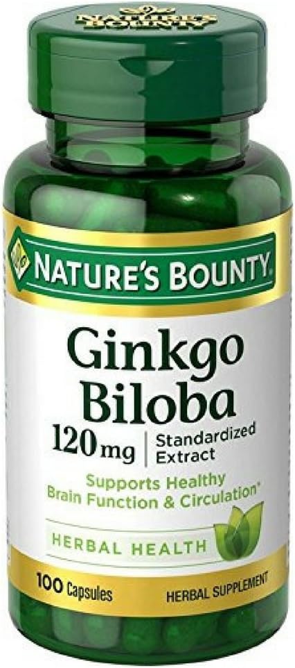 Bulk Pack of 400 Nature's Bounty Ginkgo Biloba 120mg Capsules for Cognitive Health and Memory Support