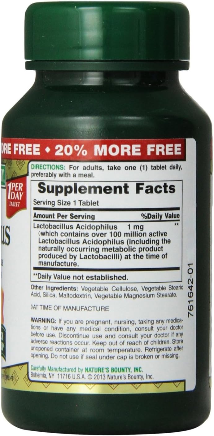 Bulk Pack of 600 Nature's Bounty Probiotic Acidophilus Tablets