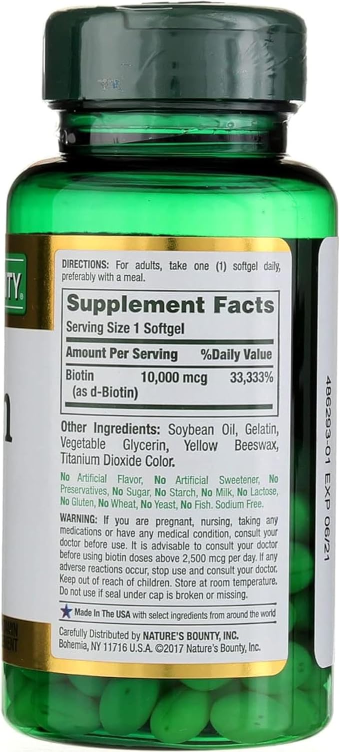 Bulk Pack of 720 Nature's Bounty Biotin 10,000 mcg Rapid Release Softgels