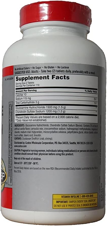 Bulk Pack of 880 Kirkland Signature Glucosamine & Chondroitin Tablets for Joint Support