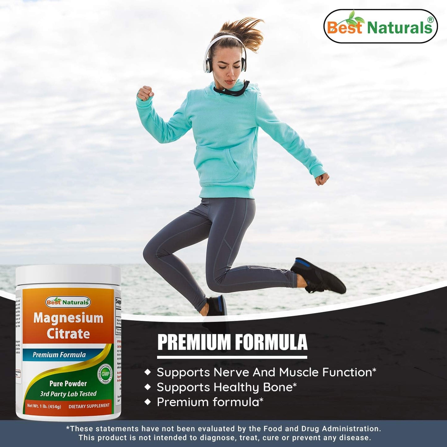 Bulk Pack of Best Naturals Magnesium Glycinate Powder - 3 Pounds Total