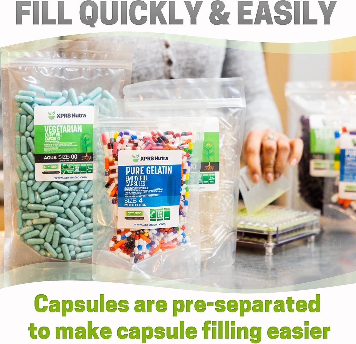 Bulk Size 000 Capsules & Lion's Mane Powder Bundle - 1000 Count Capsules & 8 oz Powder Pack