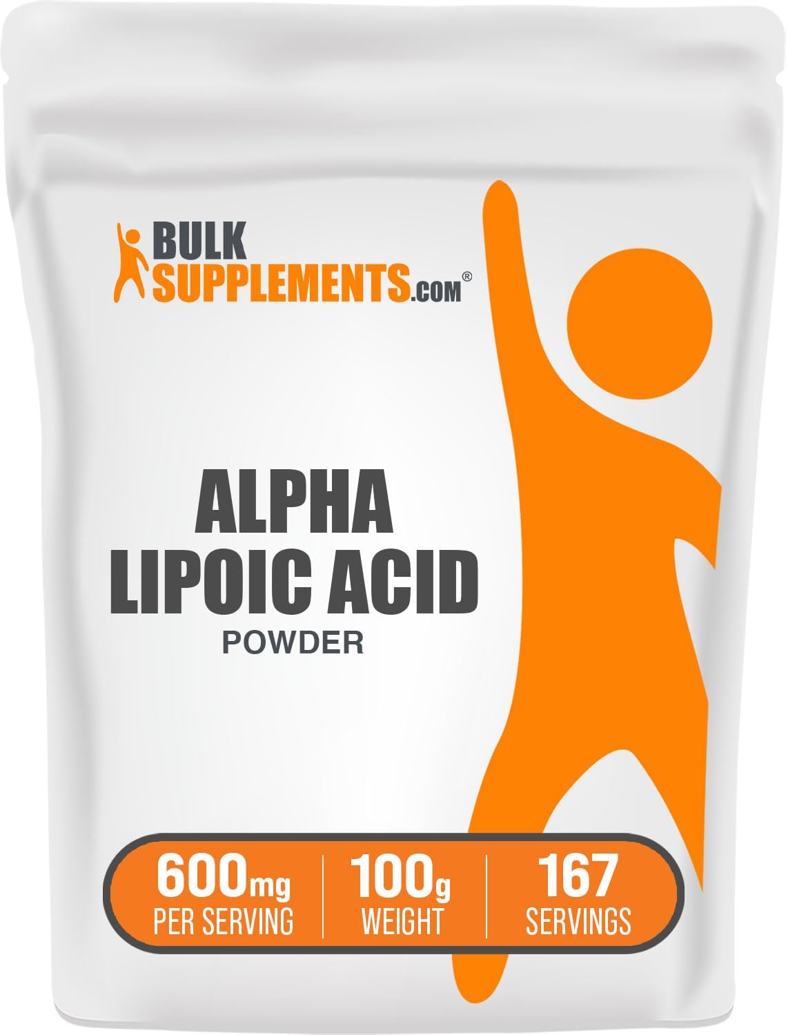 BulkSupplements Alpha Lipoic Acid Powder - 600mg ALA Supplement, Gluten Free - 100g (3.5 oz) - Pack of 1