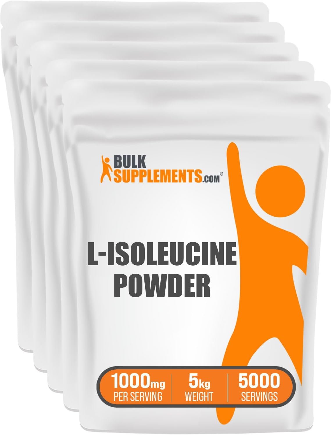 BulkSupplements L-Isoleucine Powder - Immune Support Amino Acid, BCAA Supplement - Unflavored, Gluten Free - 1000mg per Serving (5kg - 11lbs)