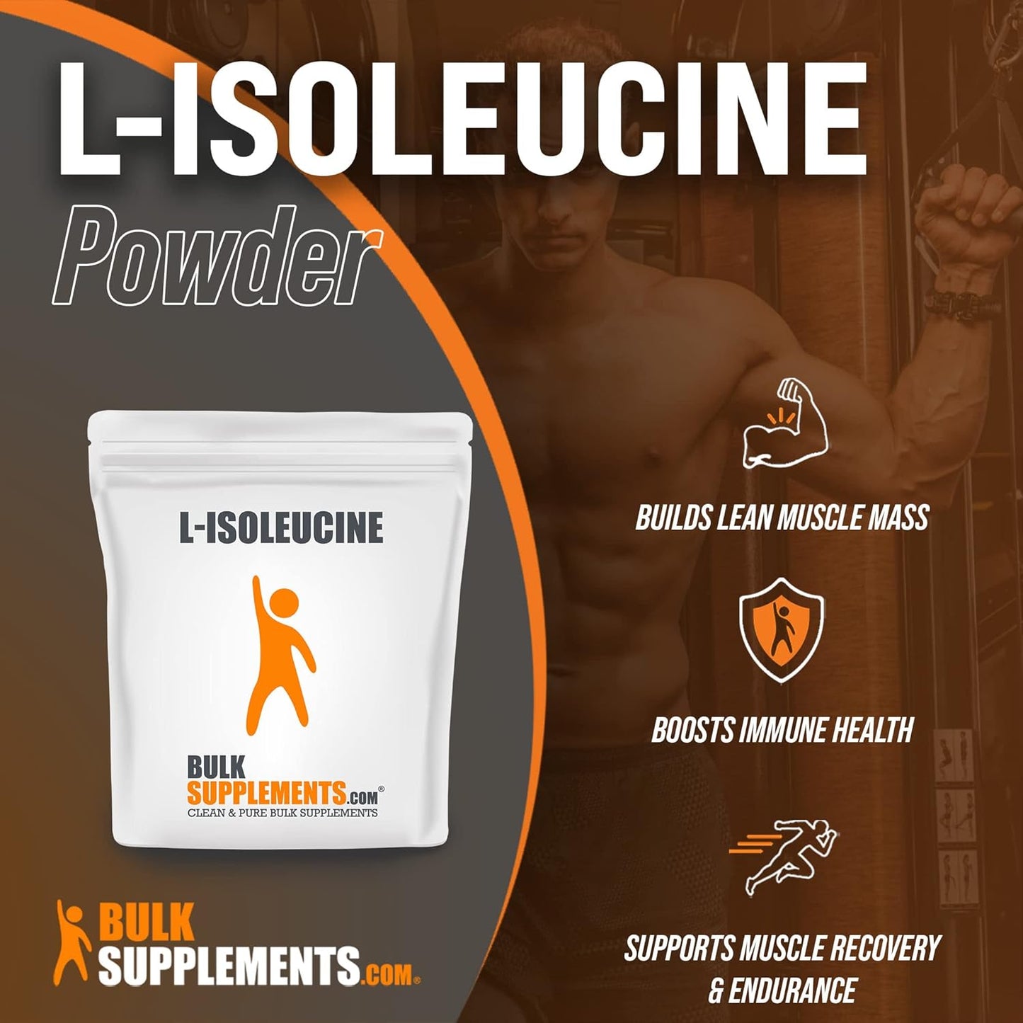 BulkSupplements L-Isoleucine Powder - Immune Support Amino Acid, BCAA Supplement - Unflavored, Gluten Free - 1000mg per Serving (5kg - 11lbs)