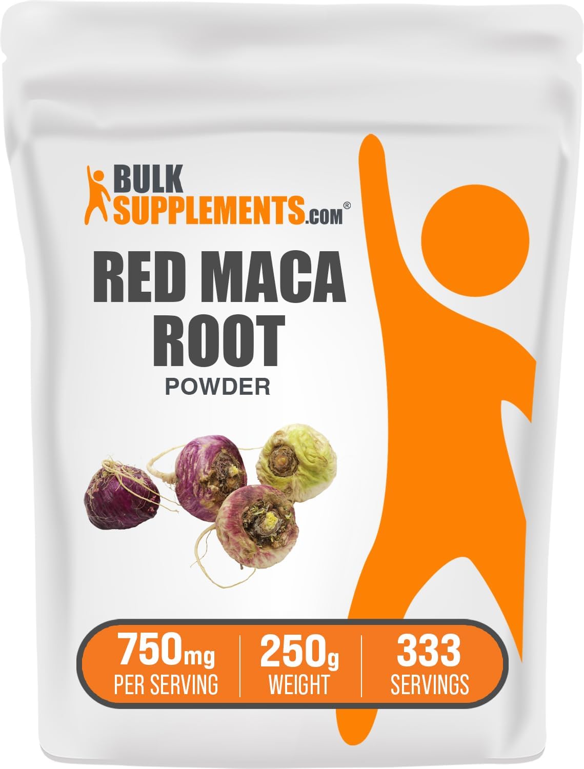 BulkSupplements Red Maca Root Powder - 750mg per Serving, 250g - Vegan & Gluten Free Maca Supplement for Women & Men - 8.8 oz