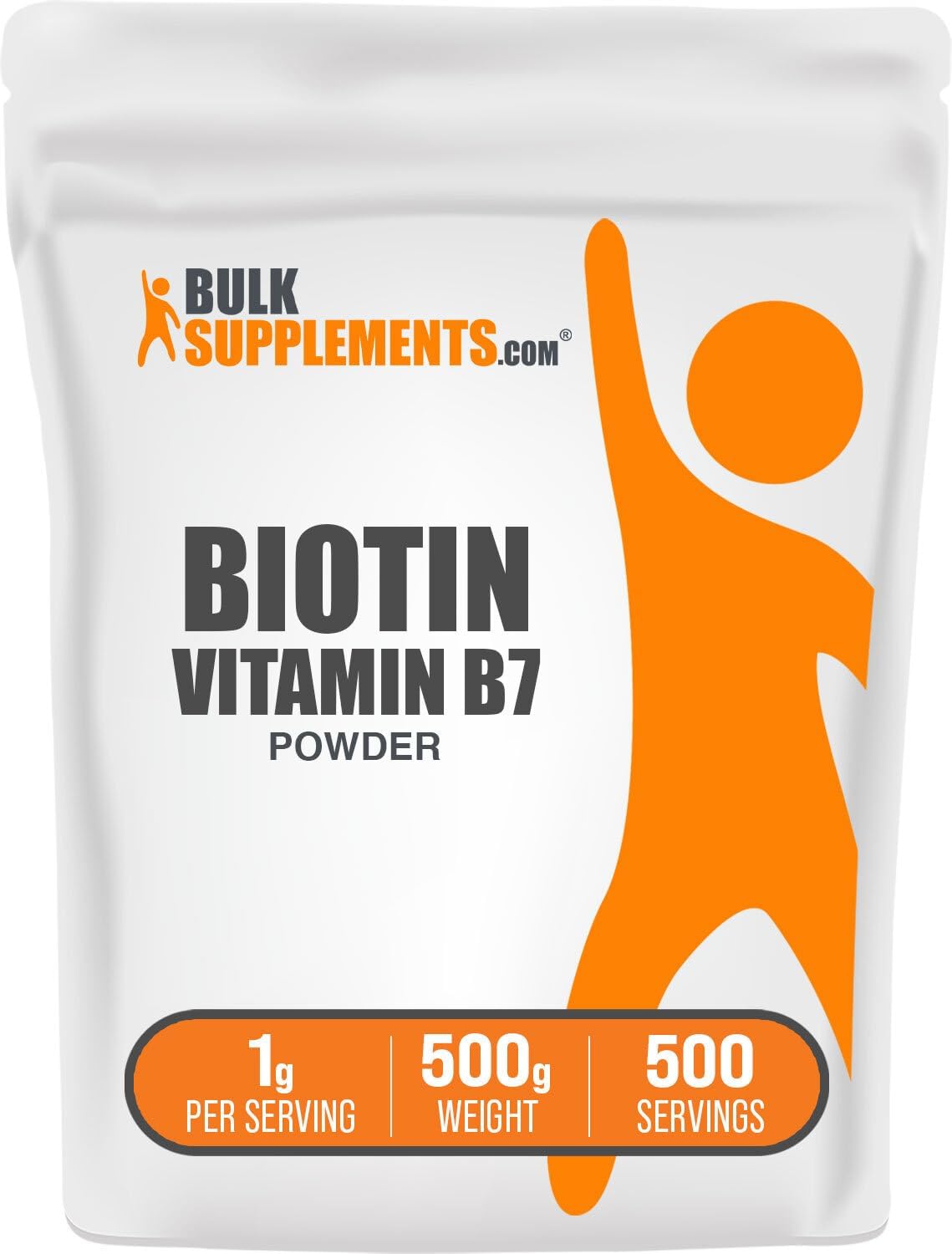 BulkSupplements.com 10,000mcg Biotin Powder for Hair, Skin, Nails - Vitamin B7, Gluten Free, 1.1 lbs (Pack of 1)