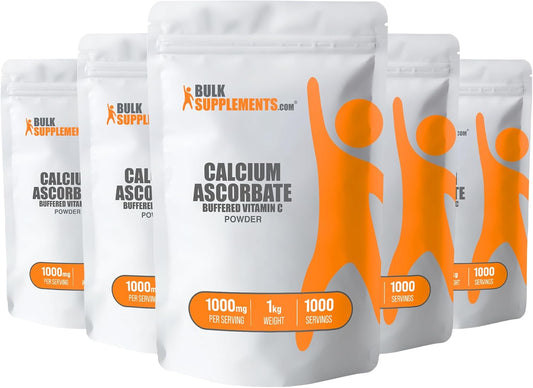 BulkSupplements.com 1000mg Calcium Ascorbate Powder - Buffered Vitamin C Supplement, 5kg (11 lbs) Pack of 5 - Gluten Free Powder