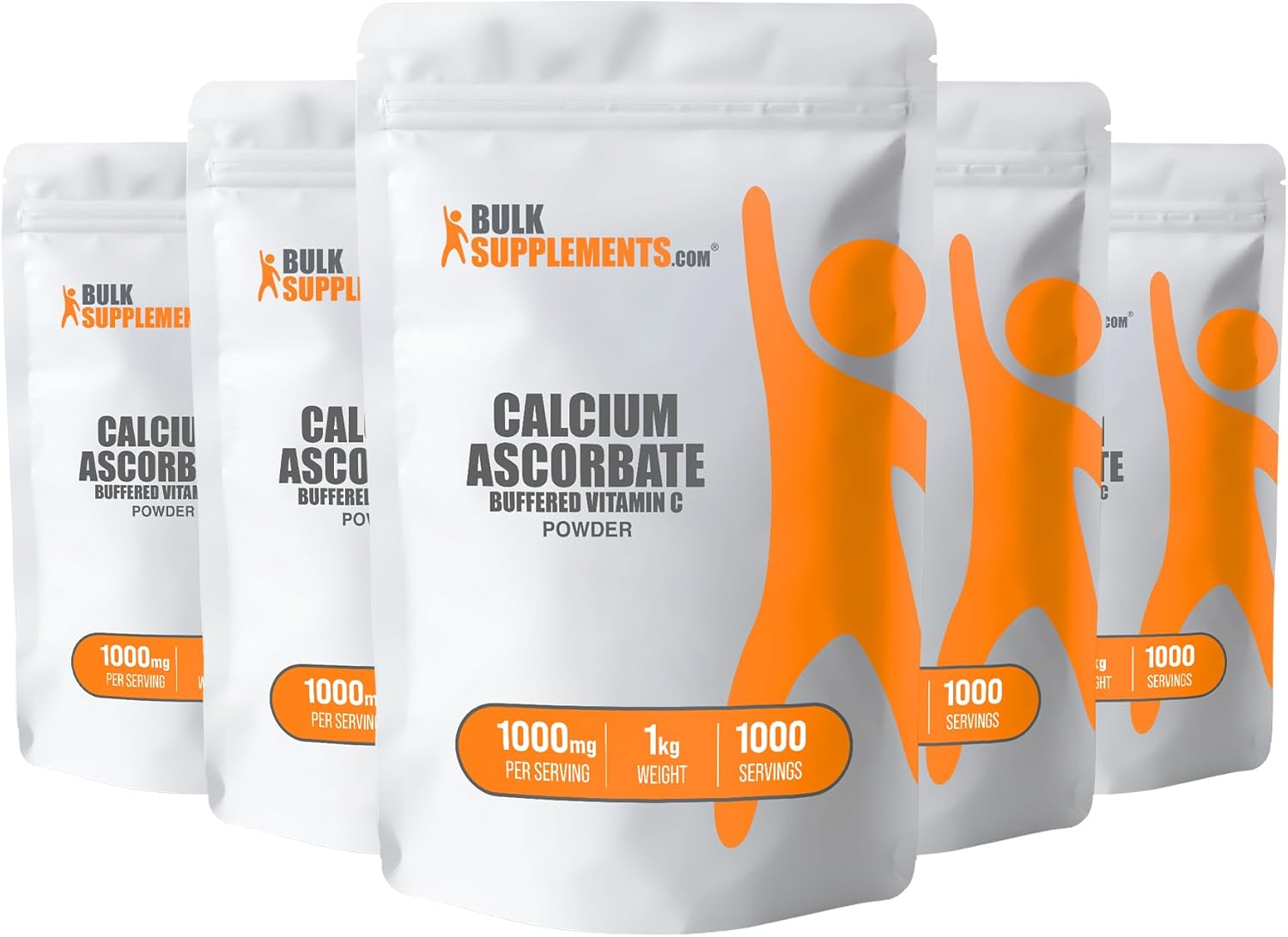 BulkSupplements.com 1000mg Calcium Ascorbate Powder - Buffered Vitamin C Supplement, 5kg (11 lbs) Pack of 5 - Gluten Free Powder