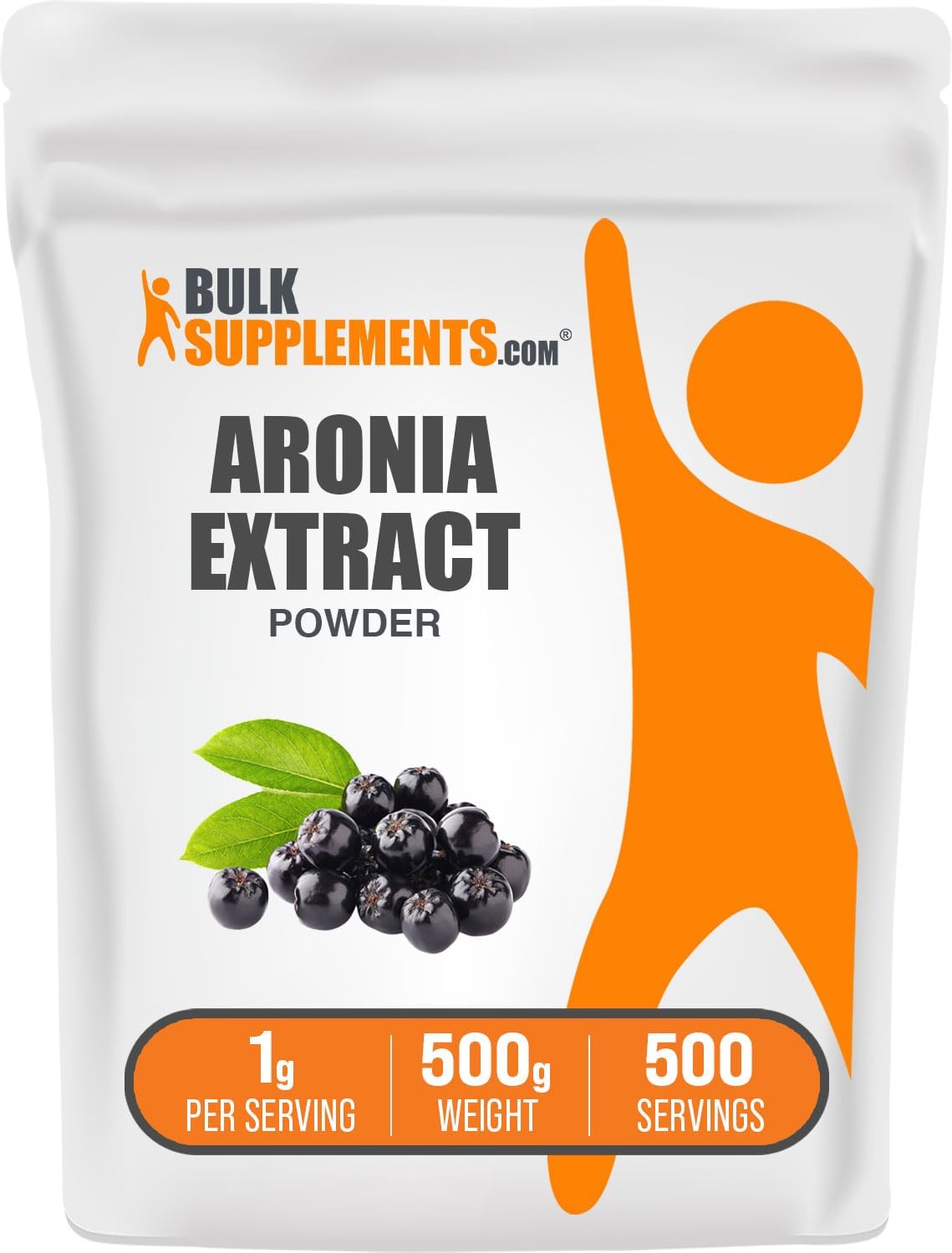 BulkSupplements.com Aronia Berry Extract Powder - Chokeberry Supplement, Gluten Free, 1000mg per Serving, 500g (1.1 lbs) Pack of 1