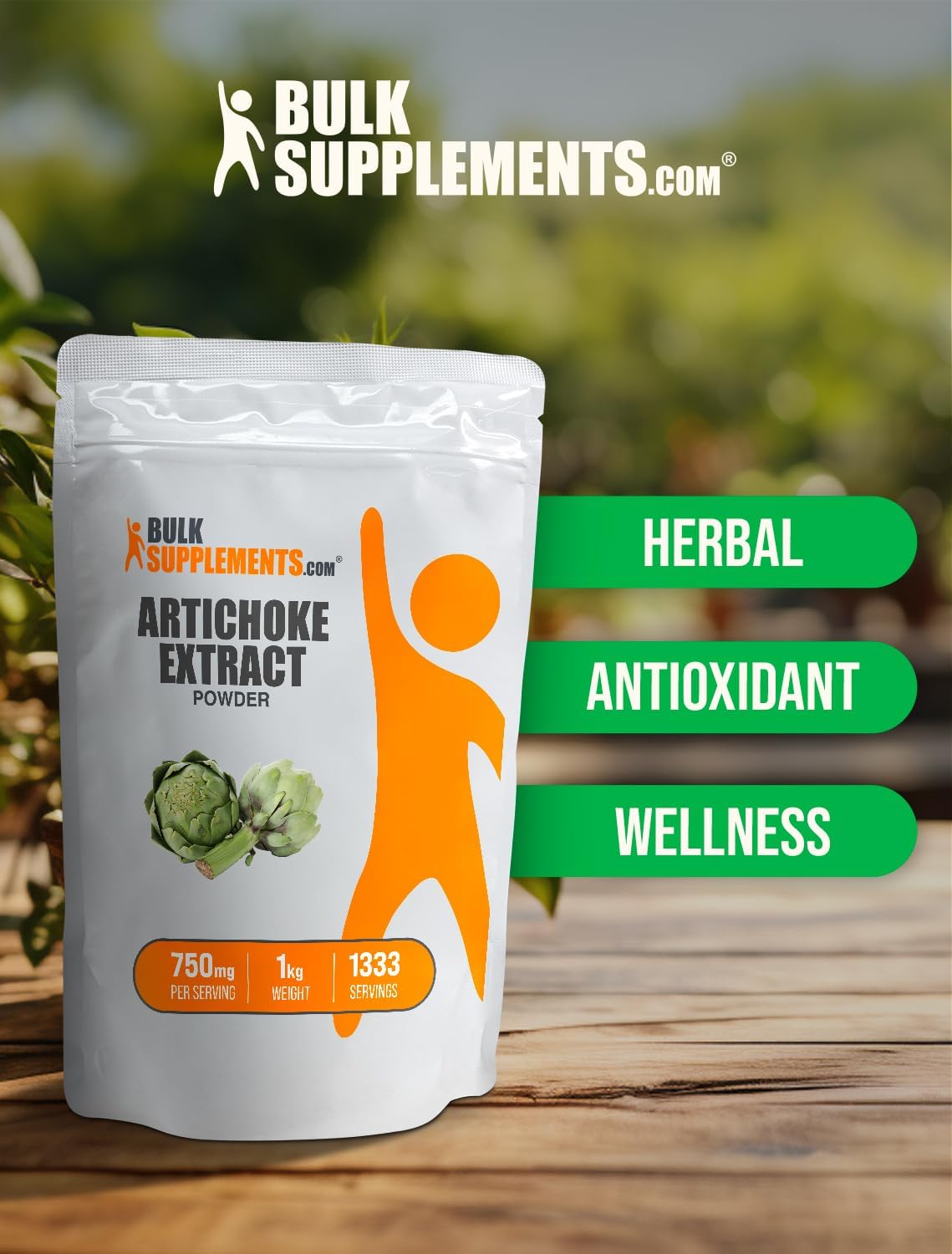 BulkSupplements.com Artichoke Extract Powder - 750mg per Serving, Herbal & Gluten Free, 5kg (11 lbs) - Pack of 5