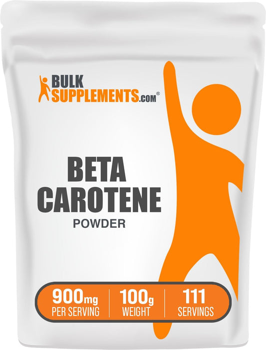 BulkSupplements.com Beta Carotene Powder - 900mg per Serving - Vitamin A & Eye Health Support - Gluten Free - 100g (3.5 oz)
