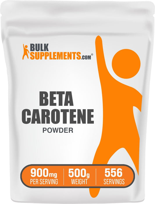 BulkSupplements.com Beta Carotene Powder - 900mg per Serving, 500g - Vitamin A & Eye Health Support Supplement
