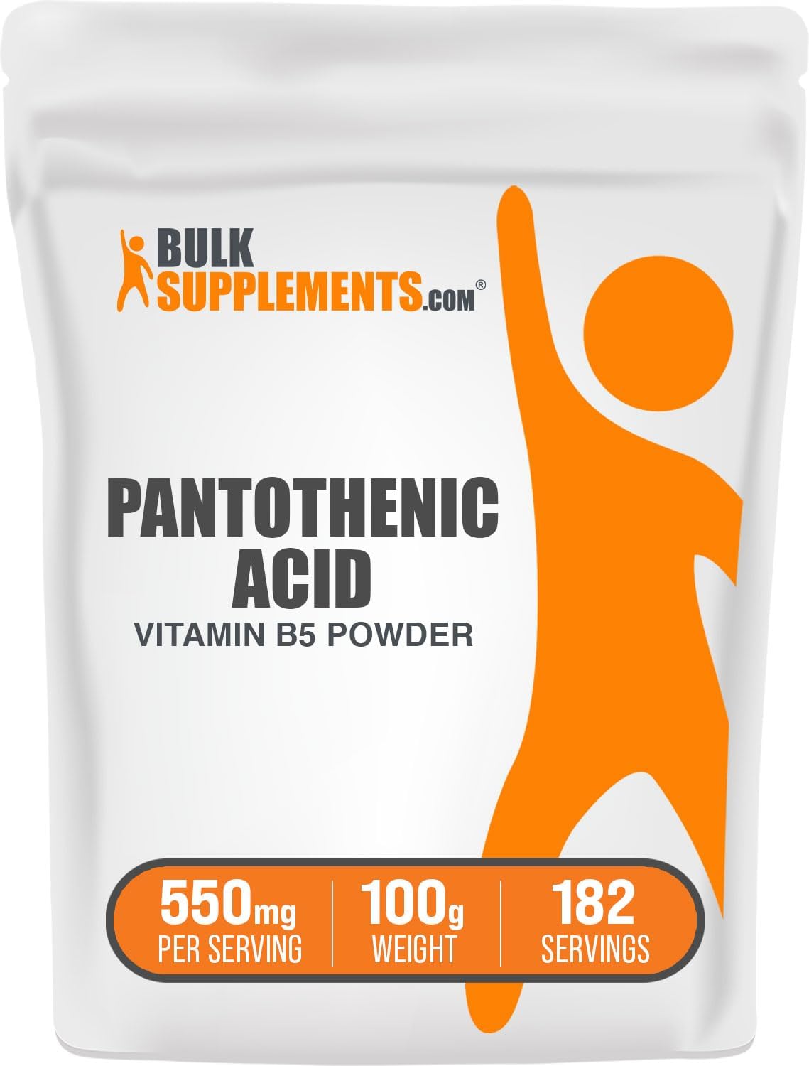 BulkSupplements.com Calcium Pantothenate Powder - 500mg B5 Vitamins - Gluten Free, 100g (3.5 oz) (1 Pack)