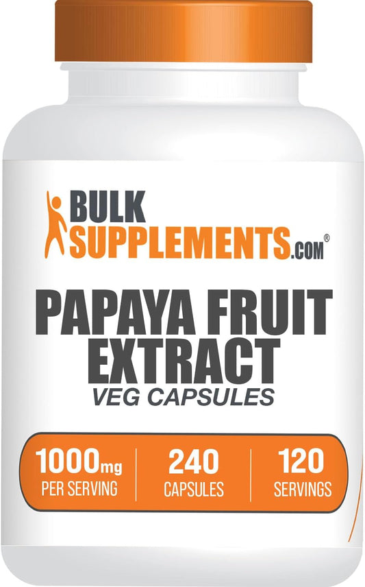 BulkSupplements.com Carica Papaya Fruit Extract Capsules - 1000mg Papaya Supplements, Gluten Free, 240 Veg Capsules