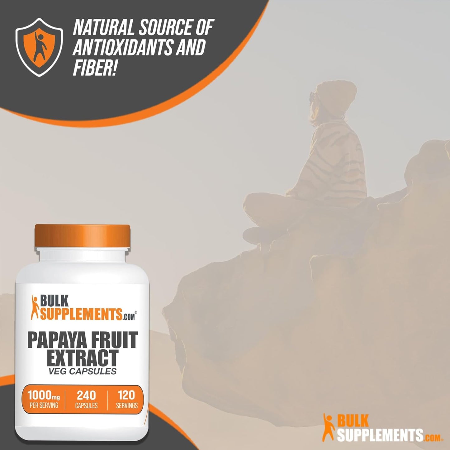BulkSupplements.com Carica Papaya Fruit Extract Capsules - 1000mg Papaya Supplements, Gluten Free, 240 Veg Capsules