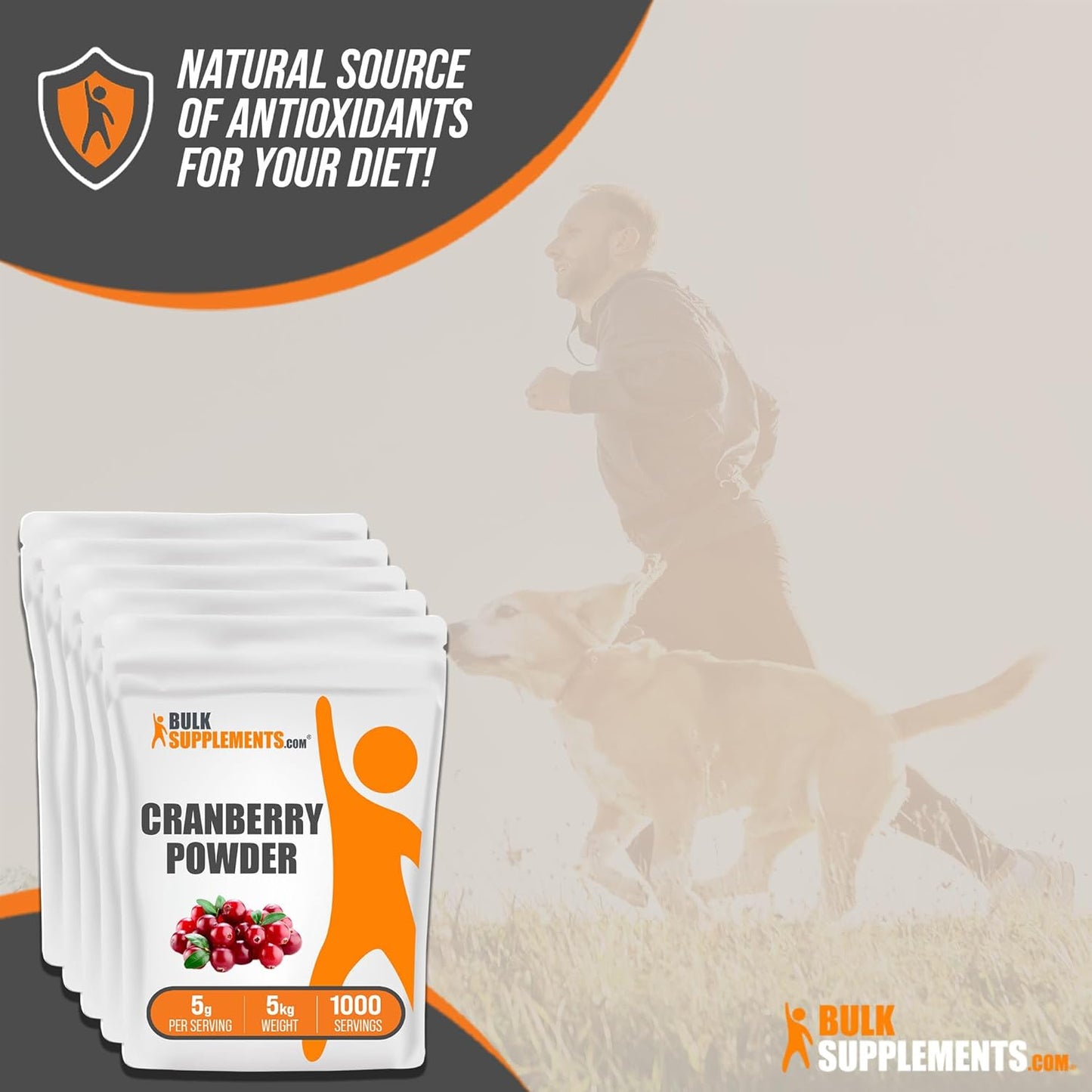 BulkSupplements.com Cranberry Powder - Unsweetened Dried Cranberry Supplements for Urinary Tract Health - Gluten Free, Sugar Free - 5g per Serving, 5kg