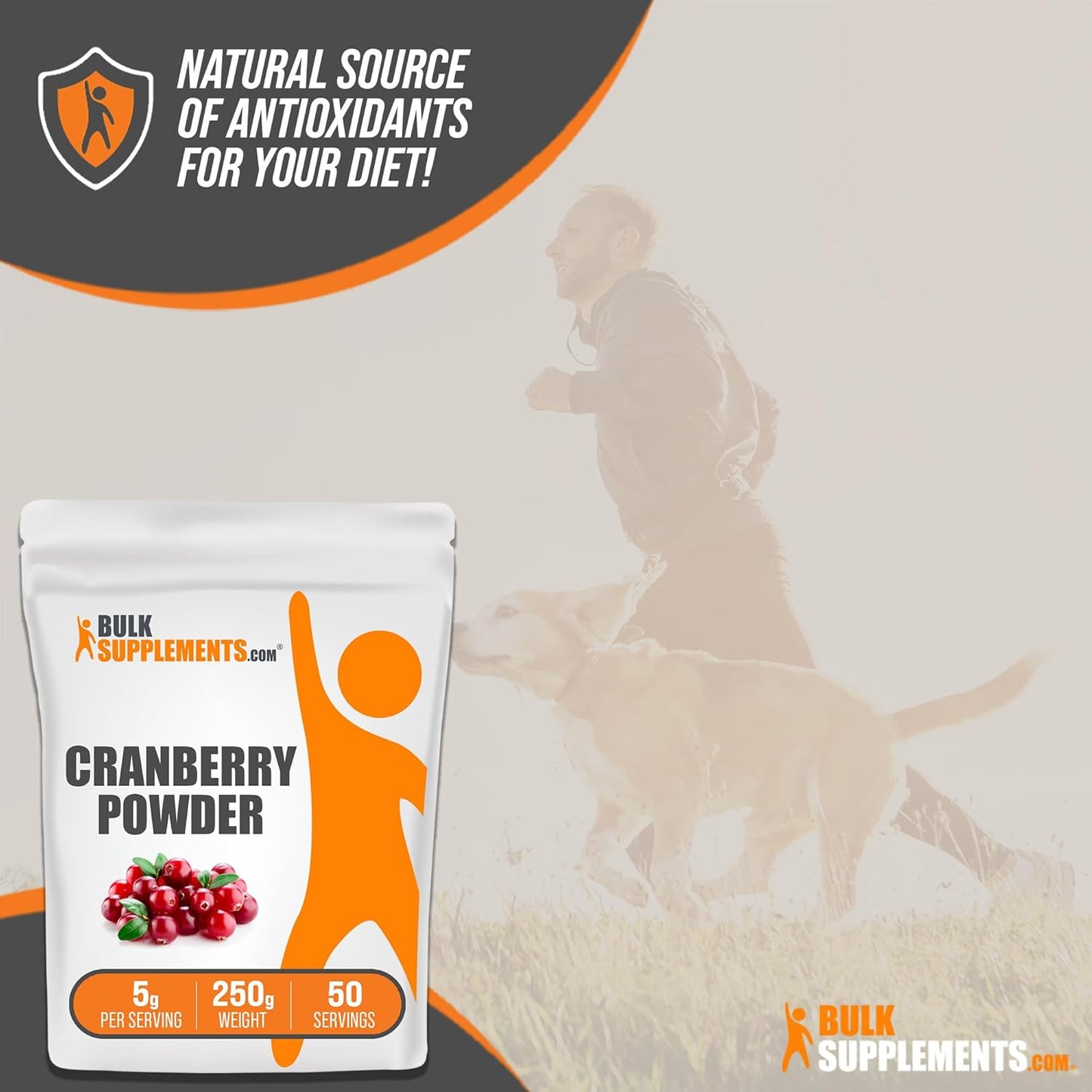 BulkSupplements.com Cranberry Powder - Unsweetened Dried Cranberry Supplements, Gluten & Sugar Free - 5g per Serving, 250g (8.8 oz) - Women & Men's Health Support