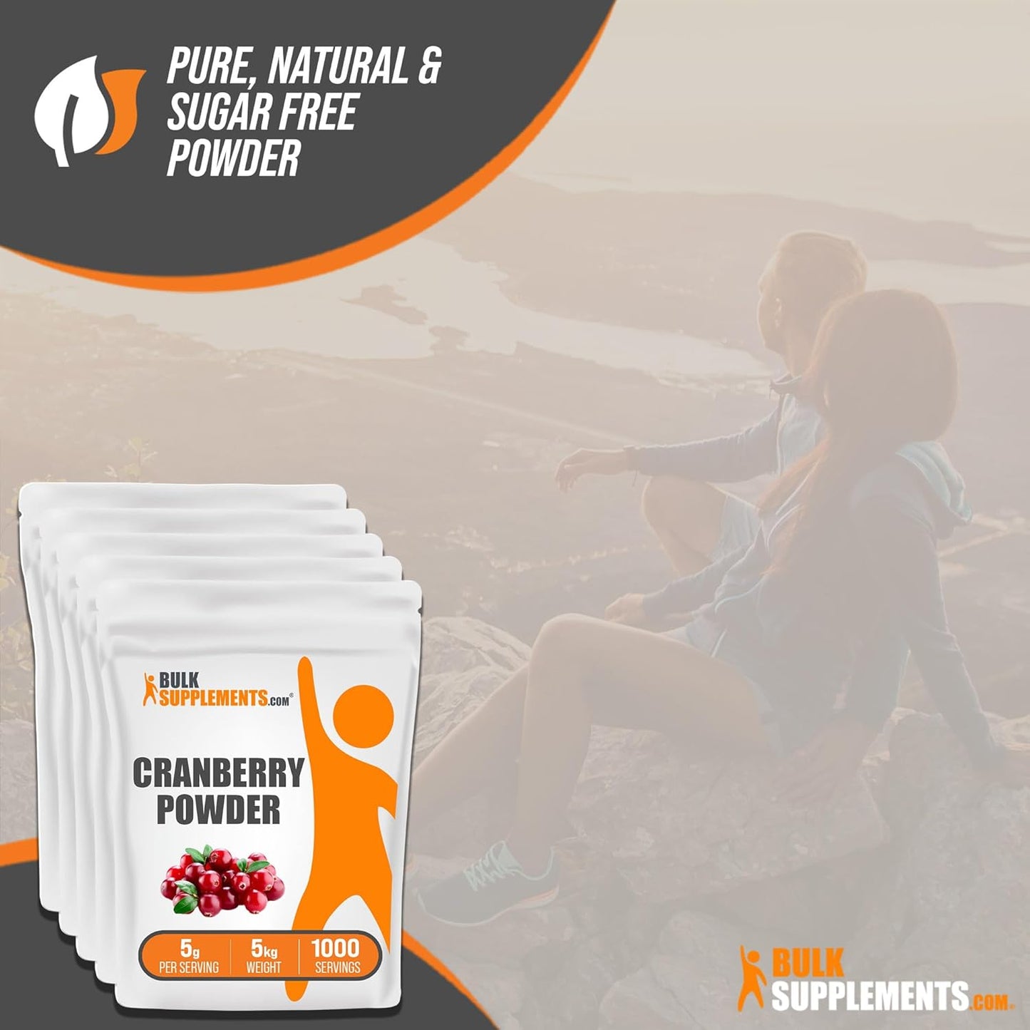 BulkSupplements.com Cranberry Powder - Unsweetened Dried Cranberry Supplements for Urinary Tract Health - Gluten Free, Sugar Free - 5g per Serving, 5kg