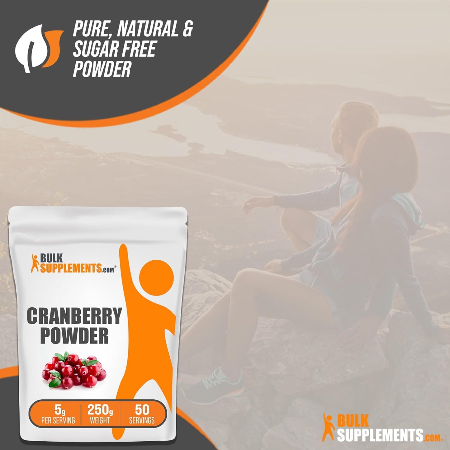 BulkSupplements.com Cranberry Powder - Unsweetened Dried Cranberry Supplements, Gluten & Sugar Free - 5g per Serving, 250g (8.8 oz) - Women & Men's Health Support