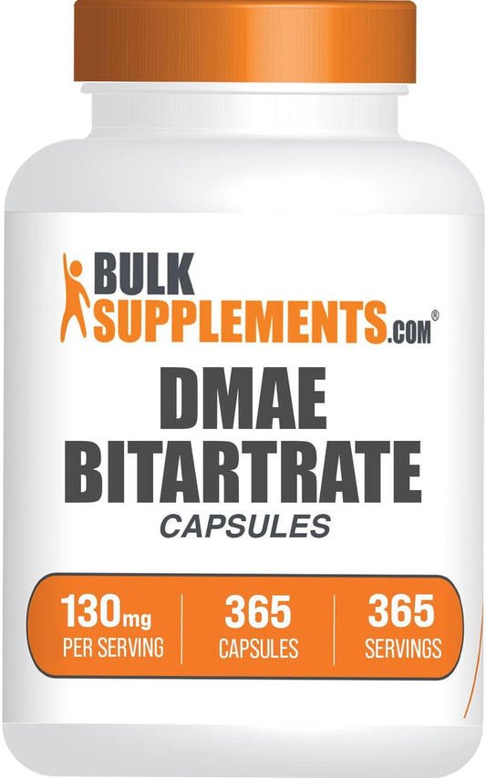 BulkSupplements.com DMAE Bitartrate Capsules - 350mg for Brain Health & Focus - Gluten Free - 365 Capsules