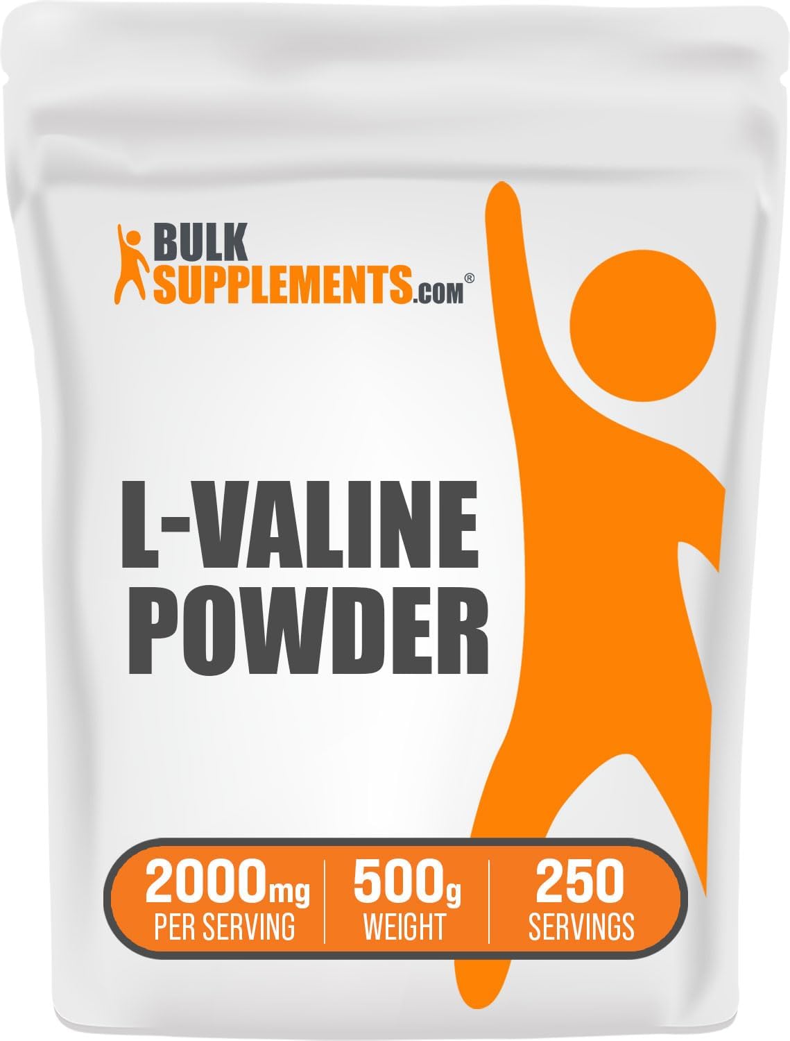 BulkSupplements.com L-Valine Powder - BCAA Amino Acid Supplement, 2000mg per Serving - Gluten Free, 500g (1.1 lbs)