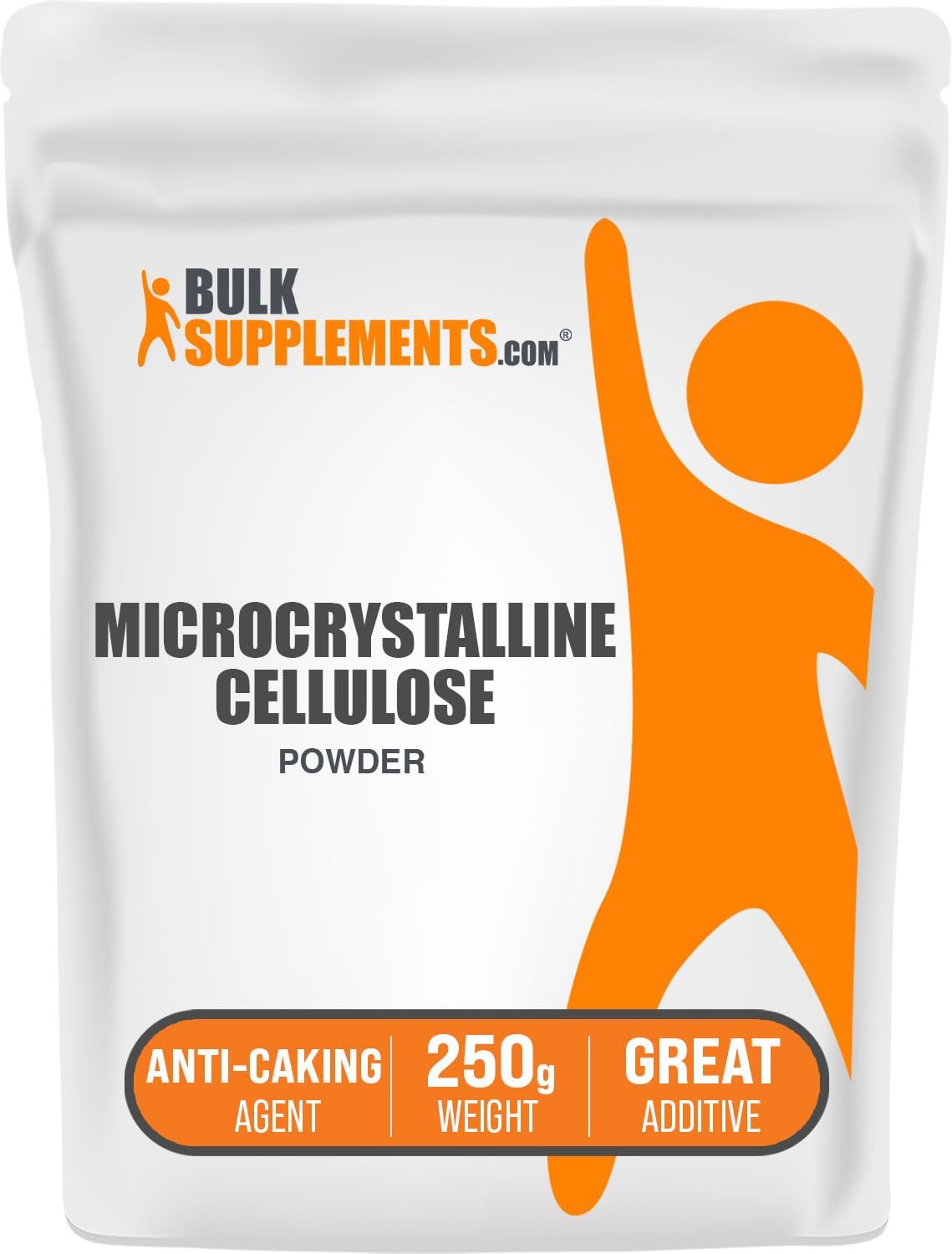 BulkSupplements.com Microcrystalline Cellulose Powder - Food Grade MCC Powder for Binding & Anti-Caking, 250g (8.8 oz) Pack