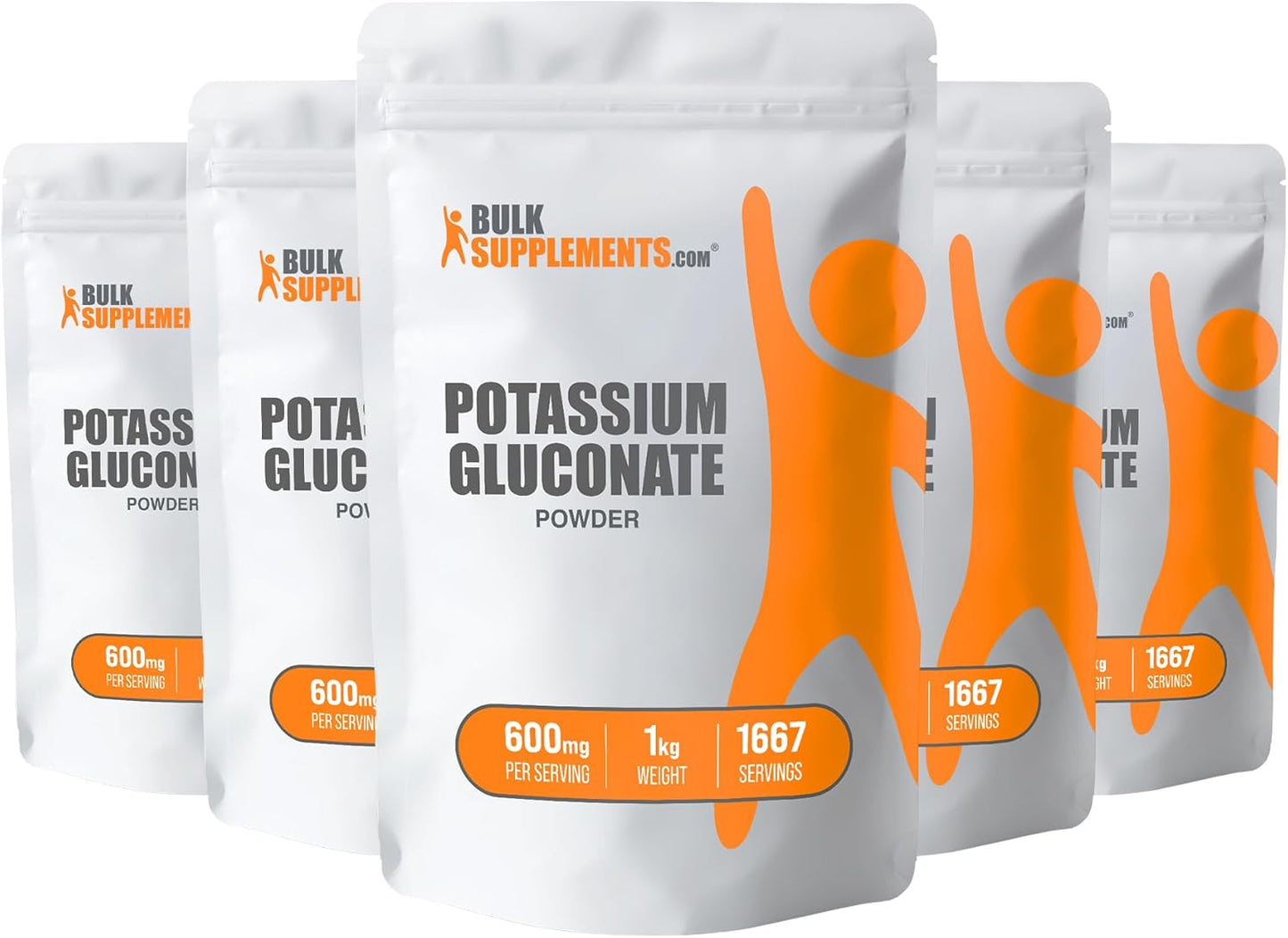 BulkSupplements.com Potassium Gluconate Powder - Gluten-Free Potassium Supplement - 600mg per Serving (99mg Potassium) - 5kg (11 lbs) Pack Size