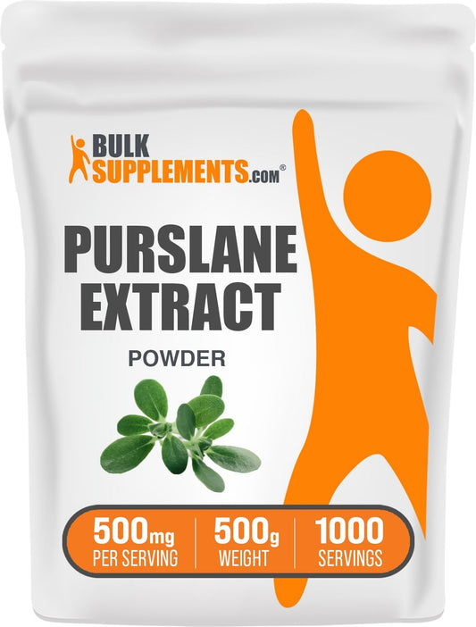 BulkSupplements.com Purslane Extract Powder - Portulaca Oleracea Supplement, Purslane Herb Powder - Gluten Free, 500mg per Serving, 500g (1.1 lbs) Pack
