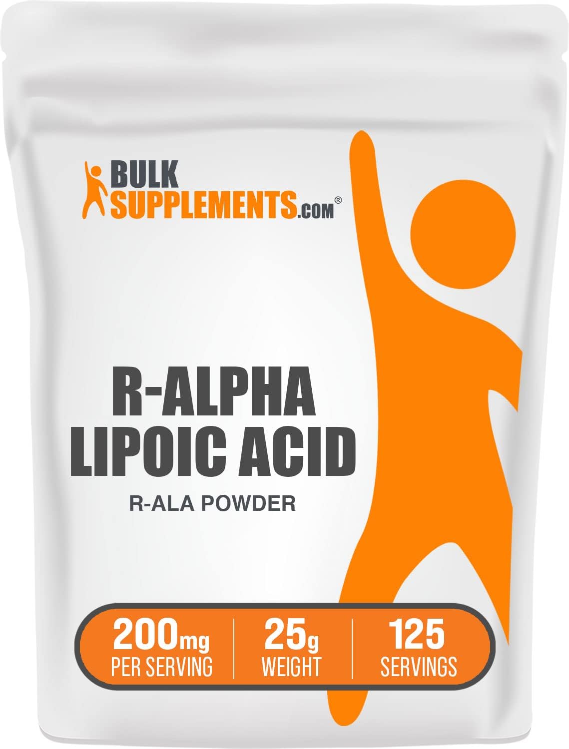 BulkSupplements.com R-Alpha Lipoic Acid Powder - 200mg per Serving, Antioxidant Supplement - Gluten Free, 25g (0.88 oz) - Pack of 1