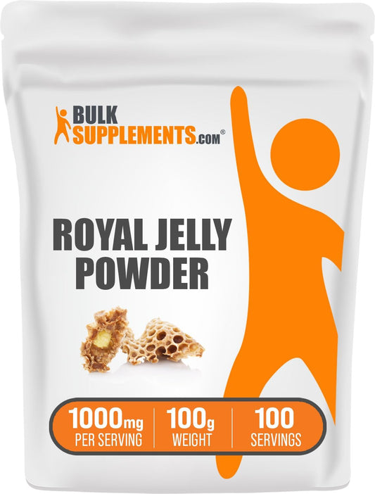 BulkSupplements.com Royal Jelly Powder - Immune Support Supplement, 1000mg per Serving, Gluten Free, 100g (3.5 oz) - Pack of 1