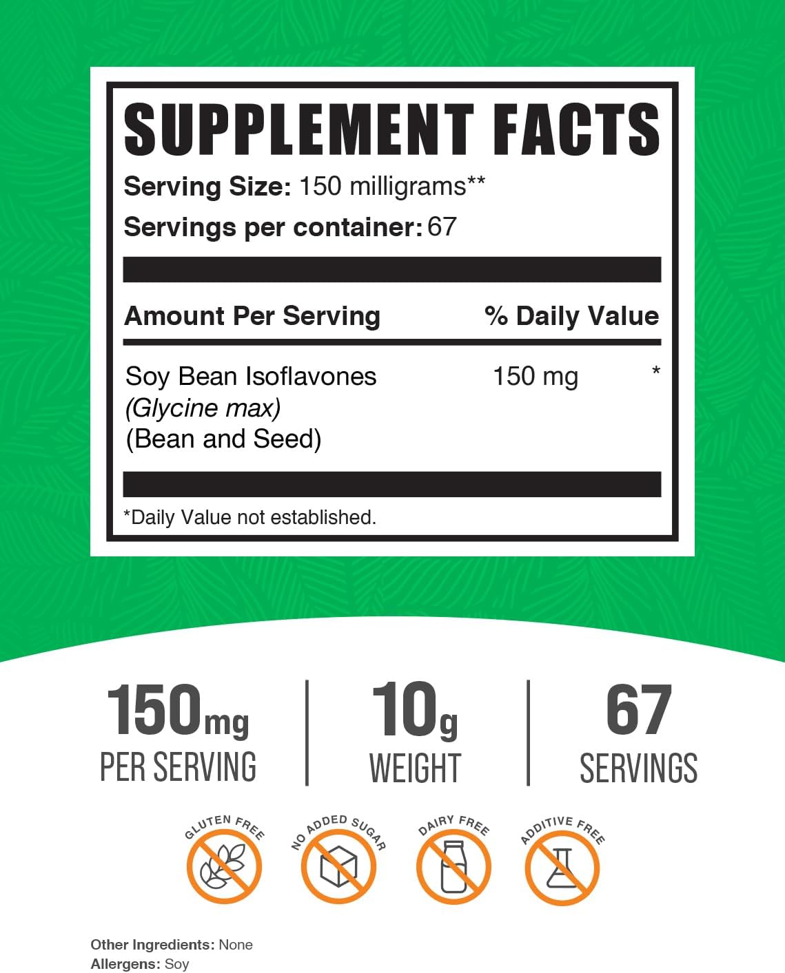 BulkSupplements.com Soy Isoflavones Powder - 150mg for Women's Bone Support, Pure & Gluten Free - 10g (0.35 oz)