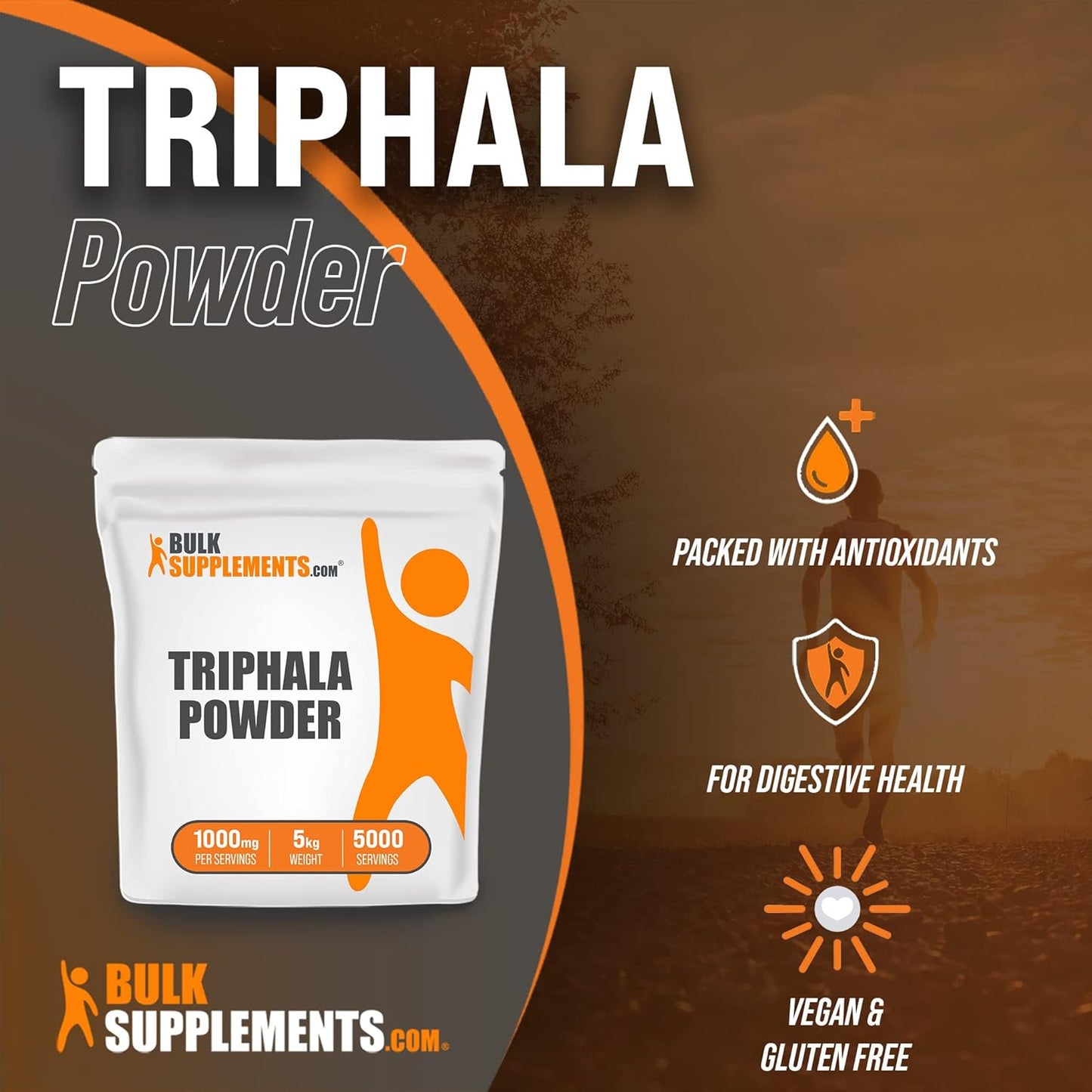 BulkSupplements.com Triphala Powder - 1000mg Herbal Supplement with Amalaki, Bibhitaki, and Harataki - 5kg (11 lbs) Bulk Size