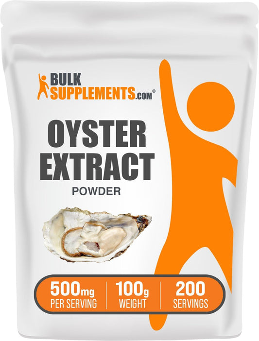 BulkSupplements.com Whole Oyster Shell Extract Powder - Gluten Free Oyster Supplement, 500mg per Serving, 100g (3.5 oz)