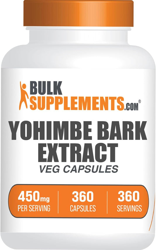BulkSupplements.com Yohimbe Extract Capsules - Herbal Supplement with Yohimbe Bark Extract - Gluten-Free, 360 Capsules