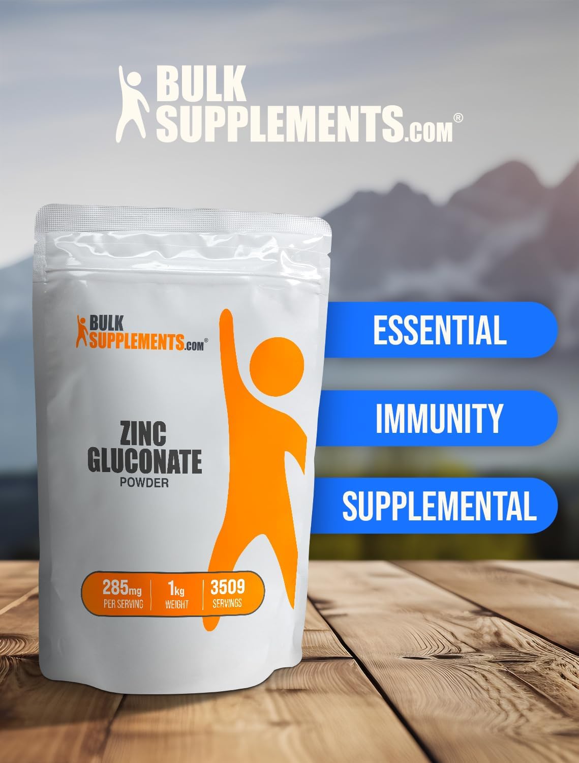 BulkSupplements.com Zinc Gluconate Powder 5kg (11 lbs) - High Potency Zinc Supplement for Immune Support - Gluten Free - Pack of 5