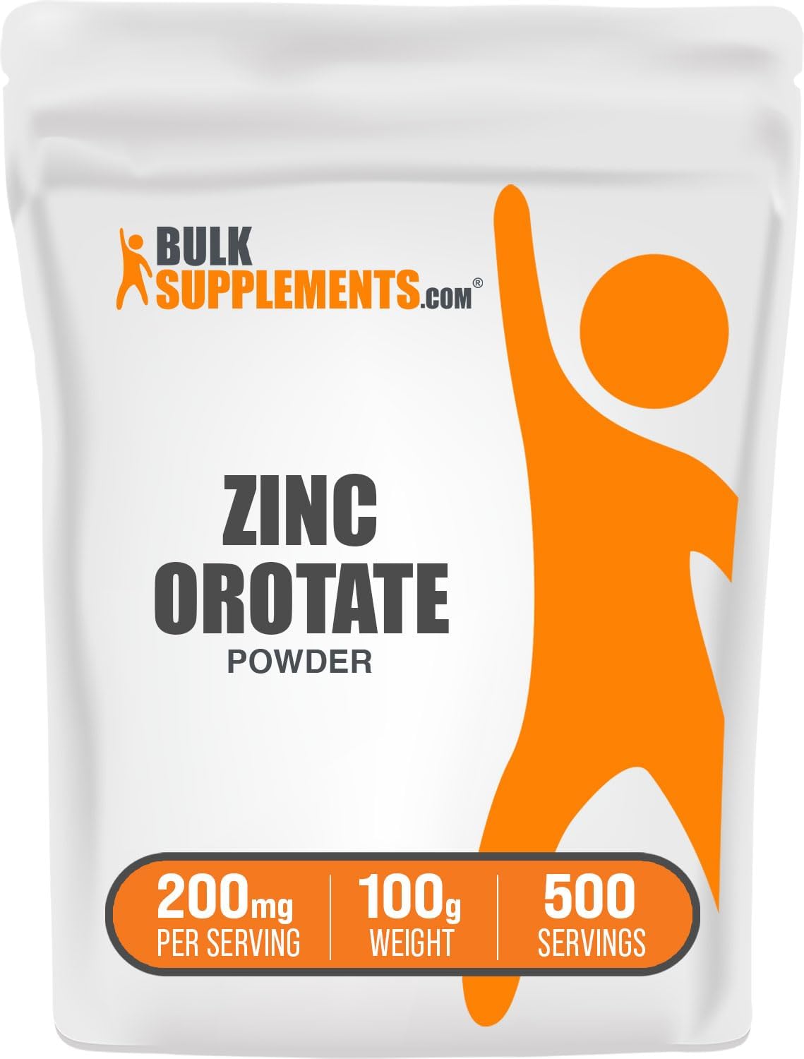 BulkSupplements.com Zinc Orotate Powder - Immune Support Mineral Supplement with 30mg Zinc per Serving - Gluten Free, 3.5 oz (100g) - Pack of 1