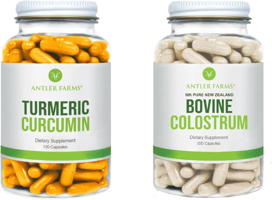 Bundle: Antler Farms Bovine Colostrum & Turmeric Curcumin - 100% Pure New Zealand