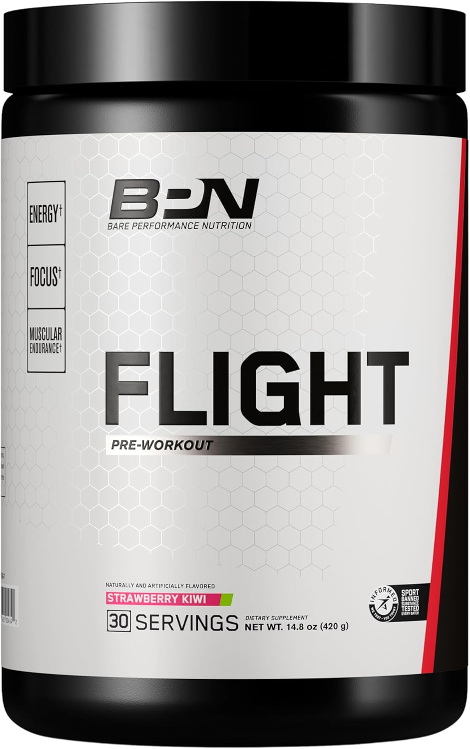 Bundle: BARE PERFORMANCE NUTRITION BPN Creatine Monohydrate & Flight Pre Workout (Strawberry Kiwi)