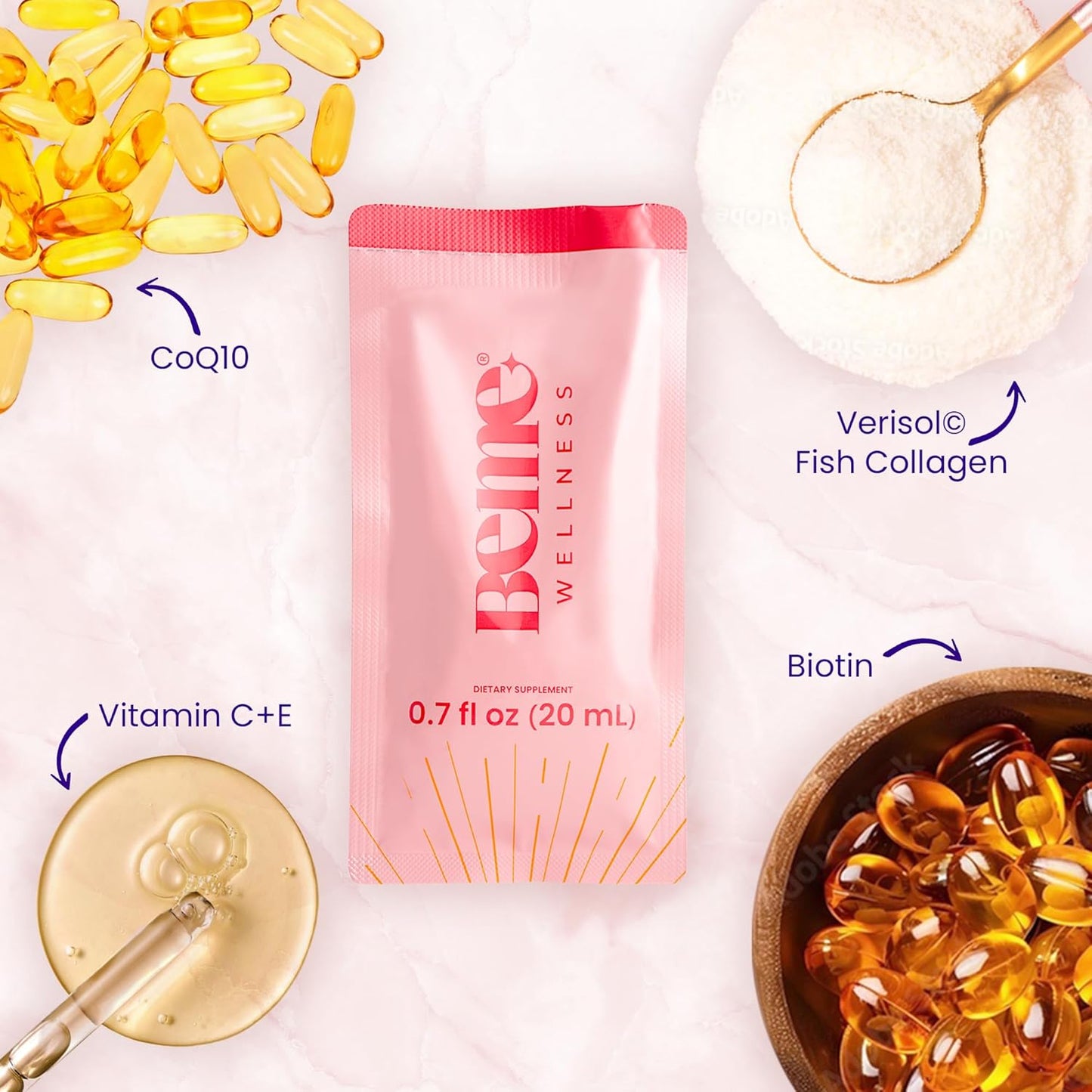 Bundle: BeMe BeRadiant Liquid Collagen & BeStrong Vitamin B12 Supplements - Improve Skin Health & Boost Energy!