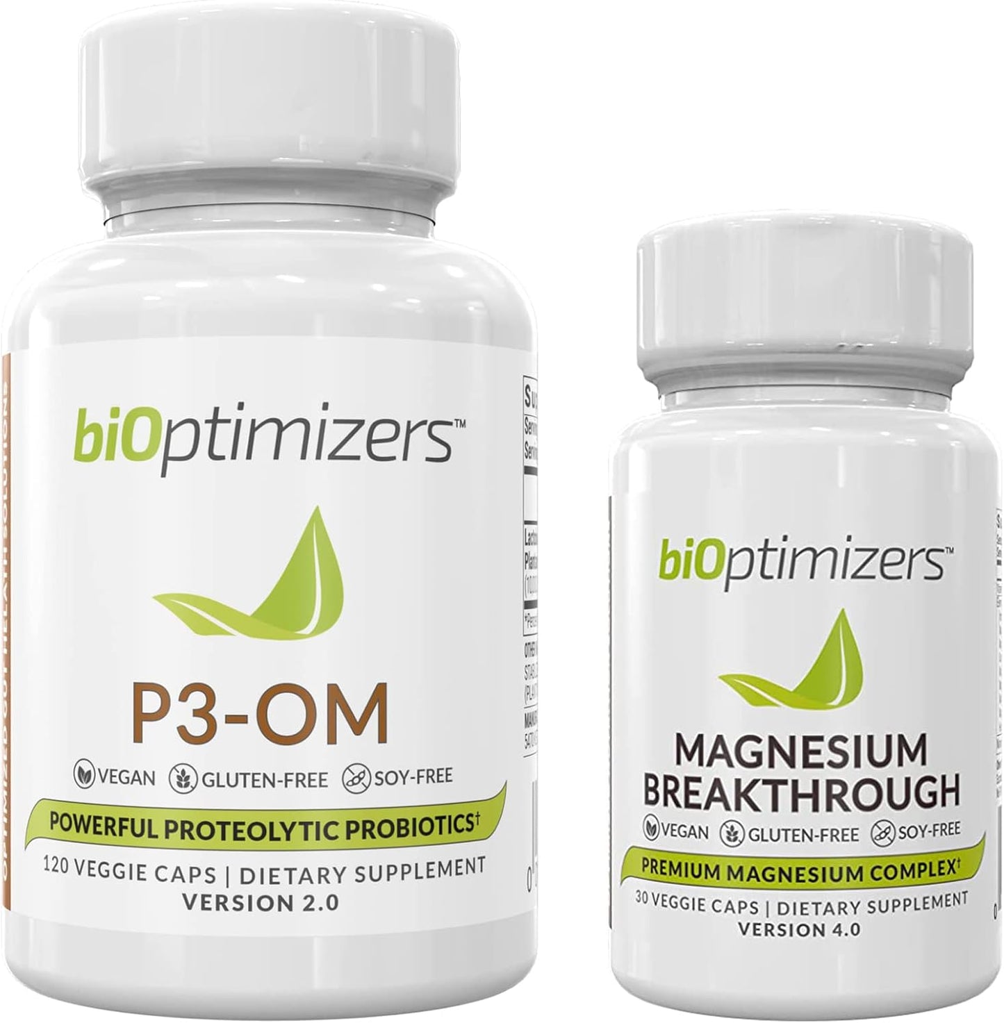 Bundle: BiOptimizers P3-OM and Magnesium Breakthrough 4.0 - 60 Capsules each