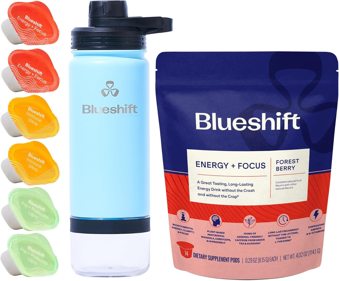 Bundle: Blueshift Energy + Focus 14 Pack with Sky Sidekick Stainless Steel Water Bottle