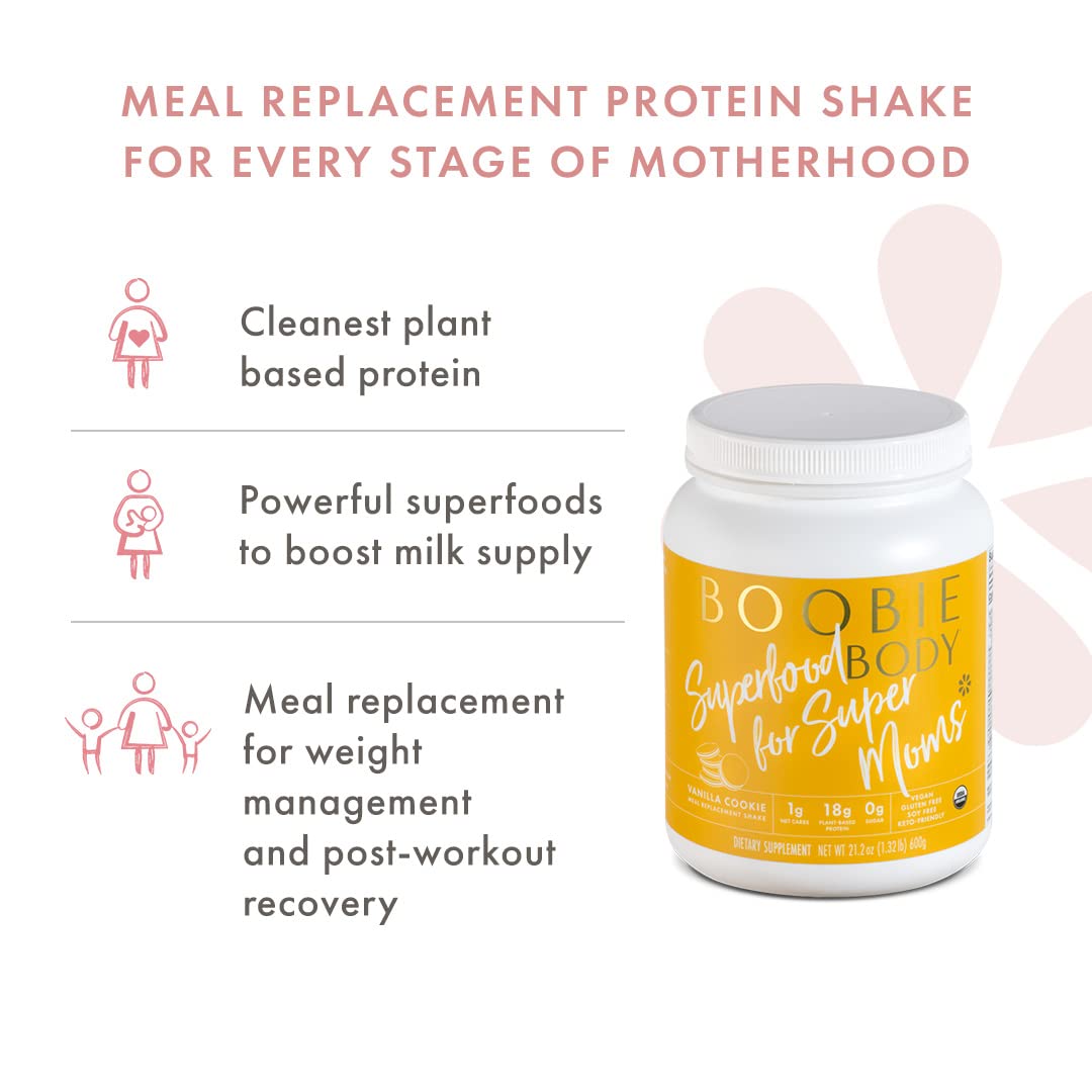 Bundle: Boobie Brands Boobie Body Superfood Protein Shake - Pregnancy Protein Powder for Lactation Support, Metabolism, Energy - Vanilla Cookie Protein Tub with Pumpkin Flavor Boost
