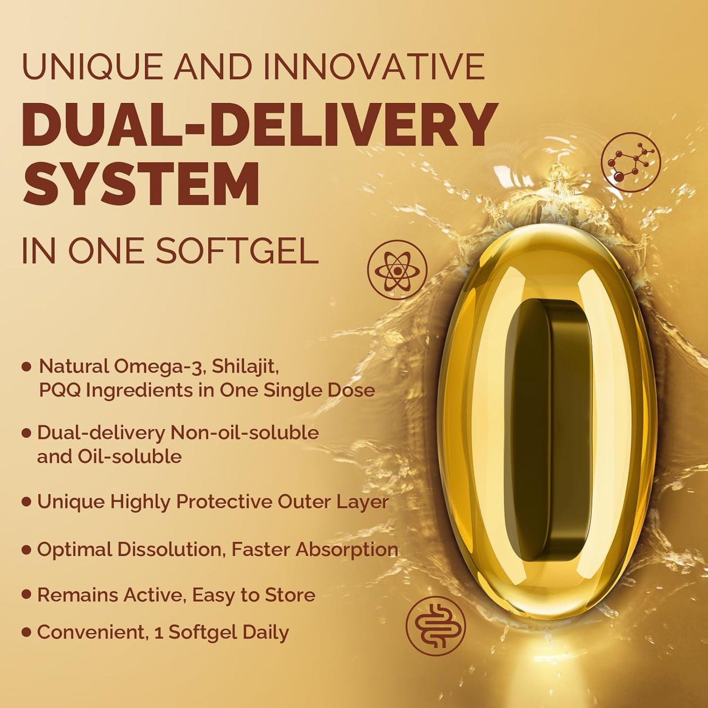 Bundle: Ciaceae Liposomal CoQ10 800mg + Ubiquinol CoQ10 600mg Softgels with Omega-3, Shilajit & PQQ - 3PCS