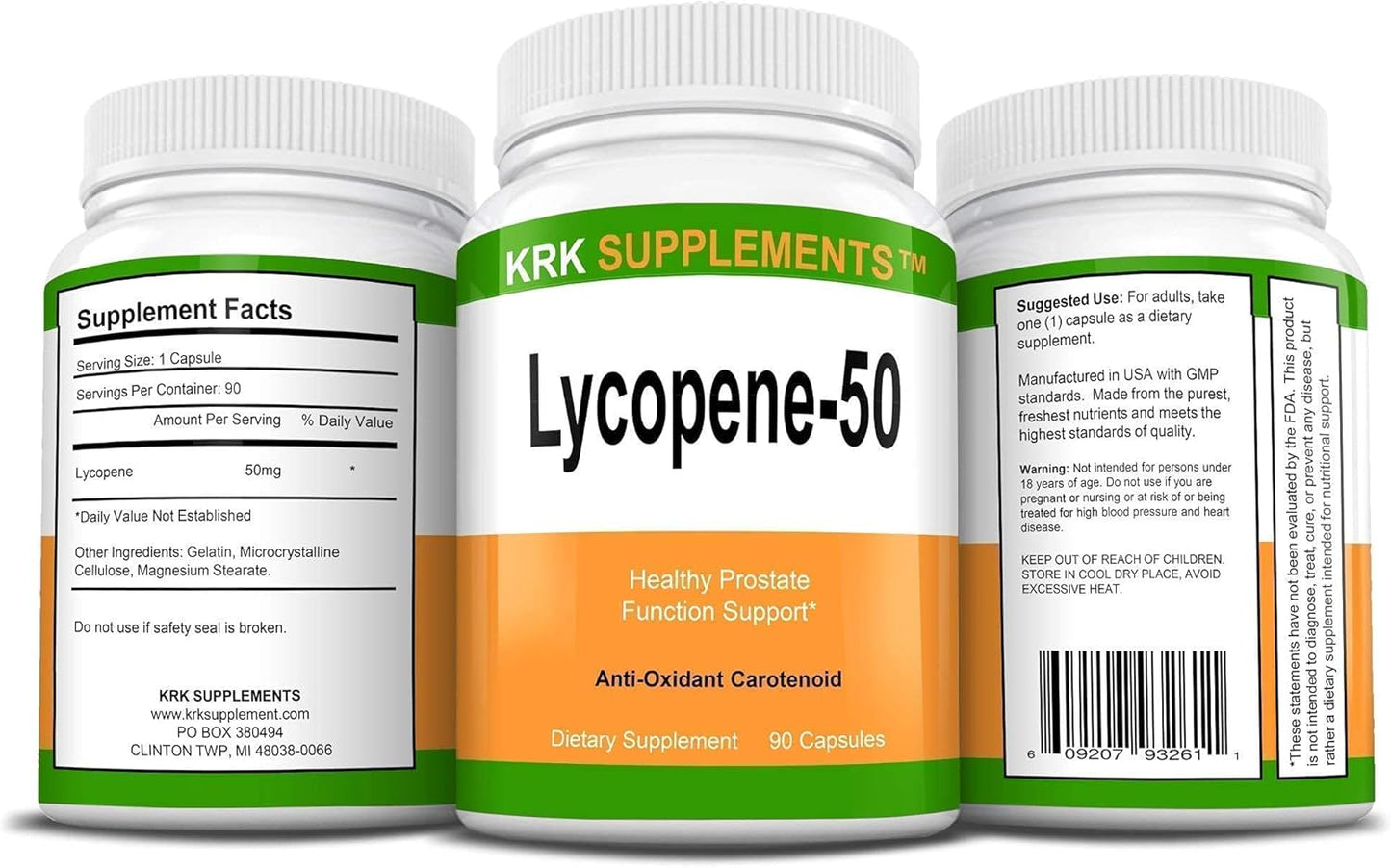Bundle Combo: 2 Bottles Beta Sitosterol + 2 Bottles Lycopene Supplements by KRK