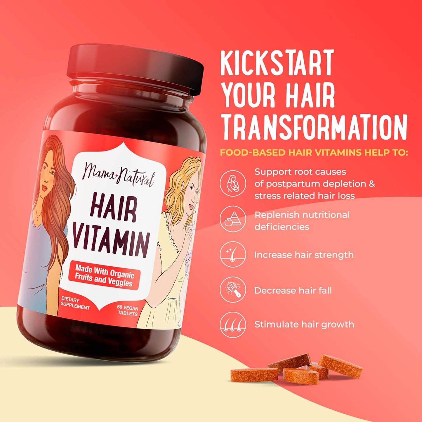 Bundle Deal: Buy 3 Multi Collagen Protein, Get 1 Hair Vitamin Free - Hair Growth & Skin Health Support for Women - Organic Ingredients